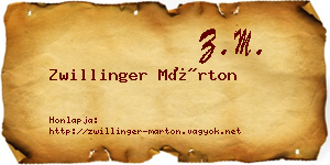 Zwillinger Márton névjegykártya